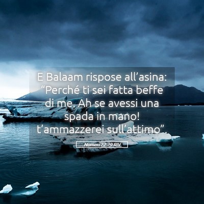 Picture 05 - Numeri 22:29 RIV - E Balaam rispose all’asina: “Perché ti sei - Bible Verse Picture