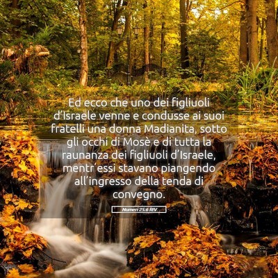 Picture 05 - Numeri 25:6 RIV - Ed ecco che uno dei figliuoli d’Israele venne e - Bible Verse Picture