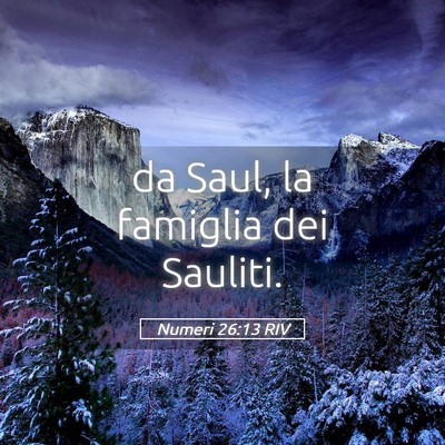 Picture 05 - Numeri 26:13 RIV - da Saul, la famiglia dei - Bible Verse Picture