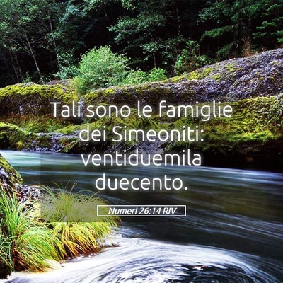 Picture 05 - Numeri 26:14 RIV - Tali sono le famiglie dei Simeoniti: ventiduemila - Bible Verse Picture
