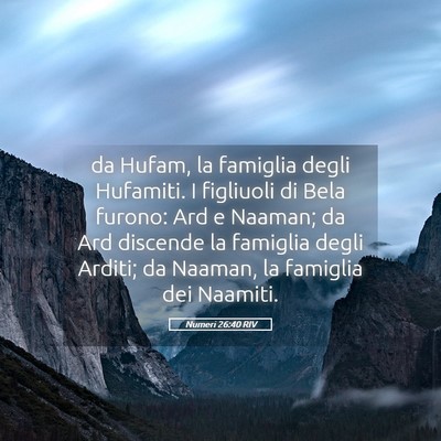 Picture 05 - Numeri 26:40 RIV - da Hufam, la famiglia degli Hufamiti. I figliuoli - Bible Verse Picture