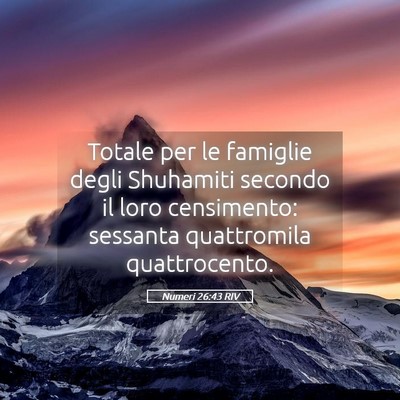 Picture 05 - Numeri 26:43 RIV - Totale per le famiglie degli Shuhamiti secondo il - Bible Verse Picture