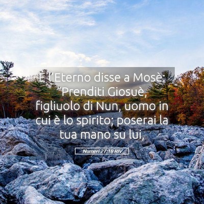 Picture 05 - Numeri 27:18 RIV - E l’Eterno disse a Mosè: “Prenditi Giosuè, - Bible Verse Picture