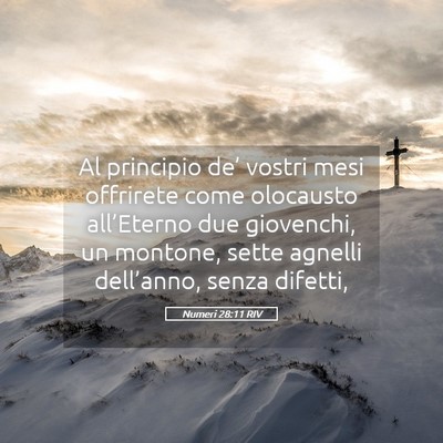 Picture 05 - Numeri 28:11 RIV - Al principio de’ vostri mesi offrirete come - Bible Verse Picture