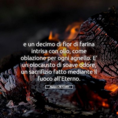Picture 05 - Numeri 28:13 RIV - e un decimo di fior di farina intrisa con olio, - Bible Verse Picture