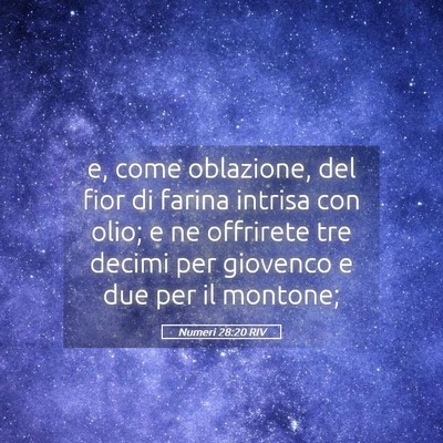 Picture 05 - Numeri 28:20 RIV - e, come oblazione, del fior di farina intrisa con - Bible Verse Picture