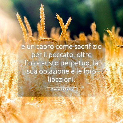 Picture 05 - Numeri 29:19 RIV - e un capro come sacrifizio per il peccato, oltre - Bible Verse Picture