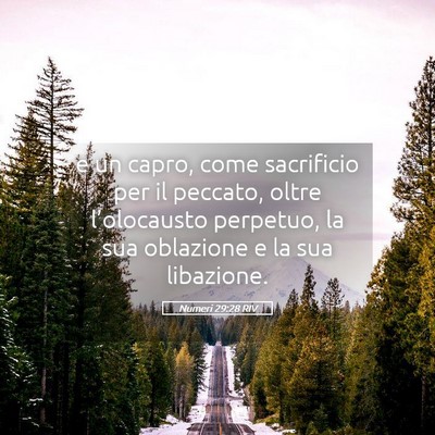 Picture 05 - Numeri 29:28 RIV - e un capro, come sacrificio per il peccato, oltre - Bible Verse Picture