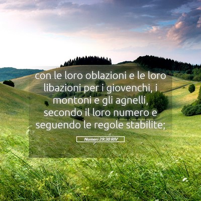Picture 05 - Numeri 29:30 RIV - con le loro oblazioni e le loro libazioni per i - Bible Verse Picture