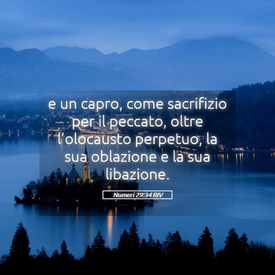 Picture 05 - Numeri 29:34 RIV - e un capro, come sacrifizio per il peccato, oltre - Bible Verse Picture