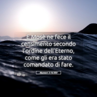Picture 05 - Numeri 3:16 RIV - E Mosè ne fece il censimento secondo l’ordine - Bible Verse Picture