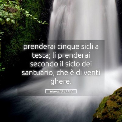 Picture 05 - Numeri 3:47 RIV - prenderai cinque sicli a testa; li prenderai - Bible Verse Picture