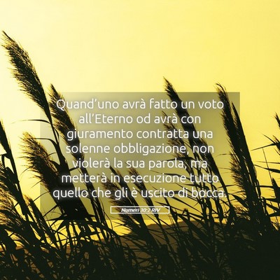 Picture 05 - Numeri 30:2 RIV - Quand’uno avrà fatto un voto all’Eterno od - Bible Verse Picture