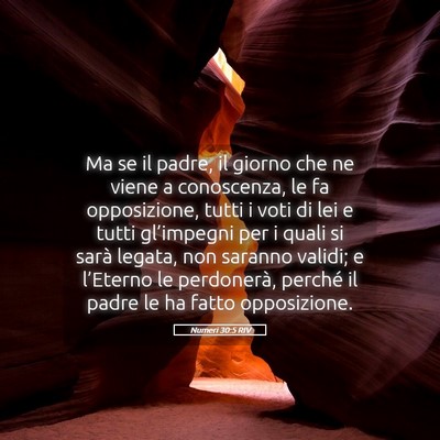 Picture 05 - Numeri 30:5 RIV - Ma se il padre, il giorno che ne viene a - Bible Verse Picture