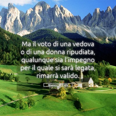 Picture 05 - Numeri 30:9 RIV - Ma il voto di una vedova o di una donna - Bible Verse Picture