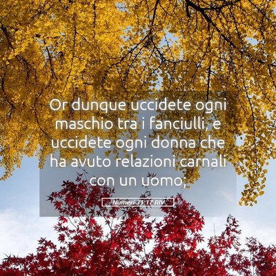 Picture 05 - Numeri 31:17 RIV - Or dunque uccidete ogni maschio tra i fanciulli, - Bible Verse Picture