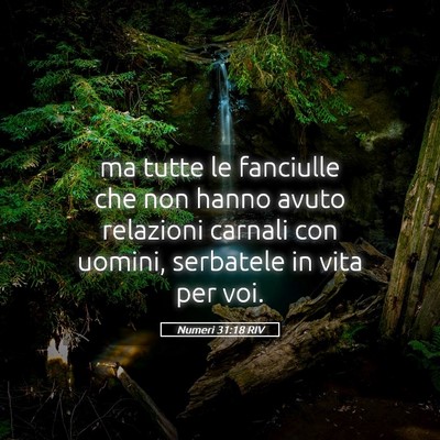 Picture 05 - Numeri 31:18 RIV - ma tutte le fanciulle che non hanno avuto - Bible Verse Picture