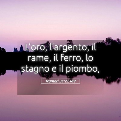 Picture 05 - Numeri 31:22 RIV - L’oro, l’argento, il rame, il ferro, lo - Bible Verse Picture