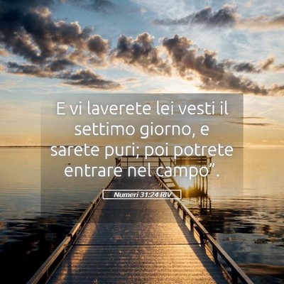 Picture 05 - Numeri 31:24 RIV - E vi laverete lei vesti il settimo giorno, e - Bible Verse Picture