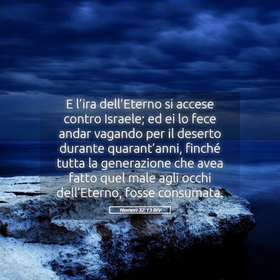 Picture 05 - Numeri 32:13 RIV - E l’ira dell’Eterno si accese contro Israele; - Bible Verse Picture
