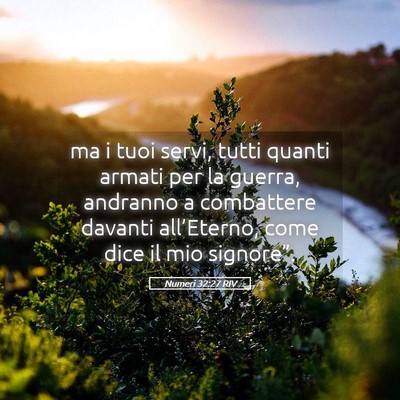 Picture 05 - Numeri 32:27 RIV - ma i tuoi servi, tutti quanti armati per la - Bible Verse Picture