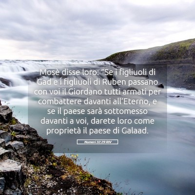 Picture 05 - Numeri 32:29 RIV - Mosè disse loro: “Se i figliuoli di Gad e i - Bible Verse Picture