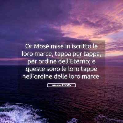 Picture 05 - Numeri 33:2 RIV - Or Mosè mise in iscritto le loro marce, tappa - Bible Verse Picture