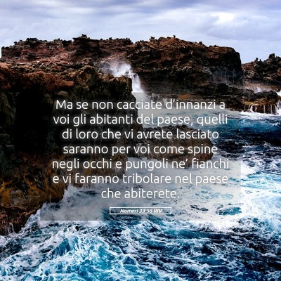 Picture 05 - Numeri 33:55 RIV - Ma se non cacciate d’innanzi a voi gli abitanti - Bible Verse Picture