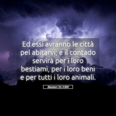 Picture 05 - Numeri 35:3 RIV - Ed essi avranno le città pel abitarvi; e il - Bible Verse Picture