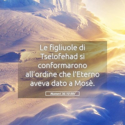 Picture 05 - Numeri 36:10 RIV - Le figliuole di Tselofehad si conformarono - Bible Verse Picture
