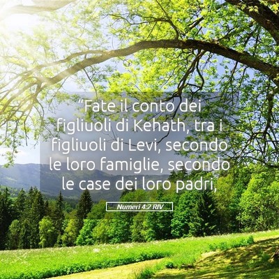 Picture 05 - Numeri 4:2 RIV - “Fate il conto dei figliuoli di Kehath, tra i - Bible Verse Picture