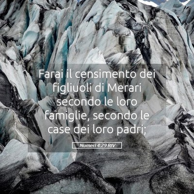 Picture 05 - Numeri 4:29 RIV - Farai il censimento dei figliuoli di Merari - Bible Verse Picture