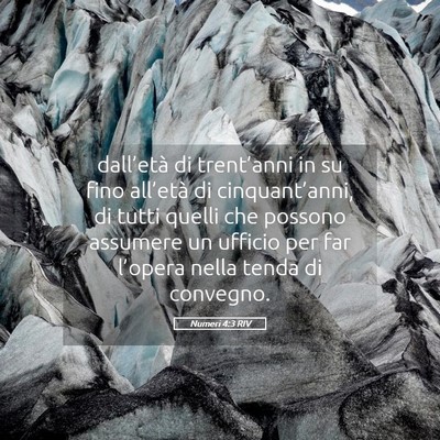 Picture 05 - Numeri 4:3 RIV - dall’età di trent’anni in su fino all’età - Bible Verse Picture