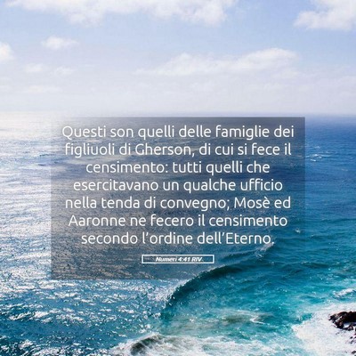 Picture 05 - Numeri 4:41 RIV - Questi son quelli delle famiglie dei figliuoli di - Bible Verse Picture