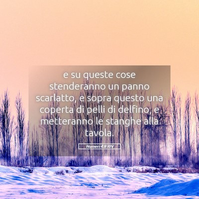 Picture 05 - Numeri 4:8 RIV - e su queste cose stenderanno un panno scarlatto, - Bible Verse Picture