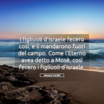Picture 05 - Numeri 5:4 RIV - I figliuoli d’Israele fecero così, e li - Bible Verse Picture