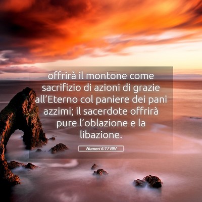 Picture 05 - Numeri 6:17 RIV - offrirà il montone come sacrifizio di azioni di - Bible Verse Picture