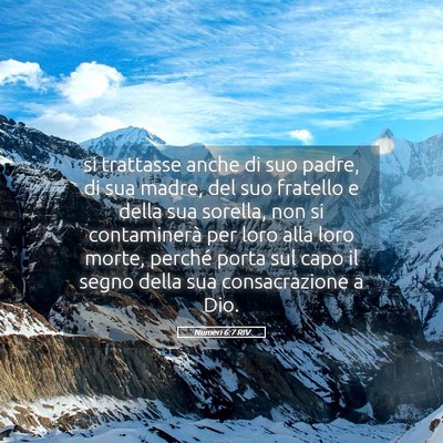 Picture 05 - Numeri 6:7 RIV - si trattasse anche di suo padre, di sua madre, - Bible Verse Picture
