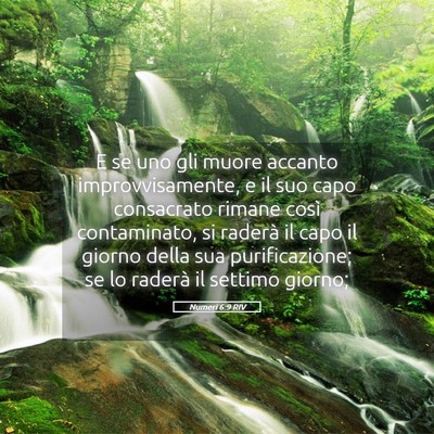 Picture 05 - Numeri 6:9 RIV - E se uno gli muore accanto improvvisamente, e il - Bible Verse Picture