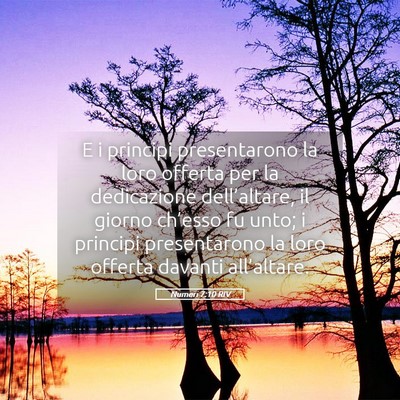 Picture 05 - Numeri 7:10 RIV - E i principi presentarono la loro offerta per la - Bible Verse Picture