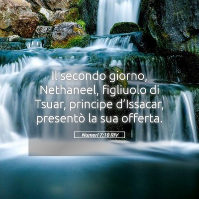 Picture 05 - Numeri 7:18 RIV - Il secondo giorno, Nethaneel, figliuolo di Tsuar, - Bible Verse Picture