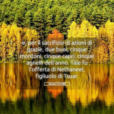 Picture 05 - Numeri 7:23 RIV - e, per il sacrifizio di azioni di grazie, due - Bible Verse Picture