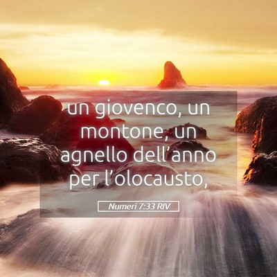 Picture 05 - Numeri 7:33 RIV - un giovenco, un montone, un agnello dell’anno - Bible Verse Picture