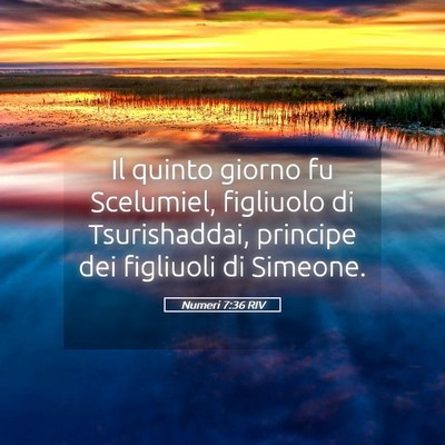 Picture 05 - Numeri 7:36 RIV - Il quinto giorno fu Scelumiel, figliuolo di - Bible Verse Picture