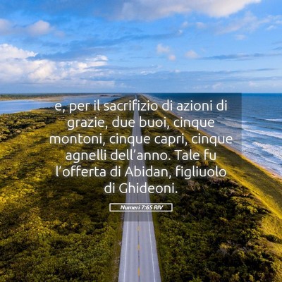 Picture 05 - Numeri 7:65 RIV - e, per il sacrifizio di azioni di grazie, due - Bible Verse Picture