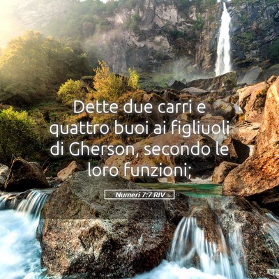 Picture 05 - Numeri 7:7 RIV - Dette due carri e quattro buoi ai figliuoli di - Bible Verse Picture