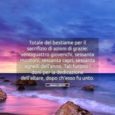 Picture 05 - Numeri 7:88 RIV - Totale del bestiame per il sacrifizio di azioni - Bible Verse Picture