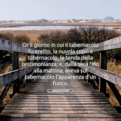 Picture 05 - Numeri 9:15 RIV - Or il giorno in cui il tabernacolo fu eretto, la - Bible Verse Picture
