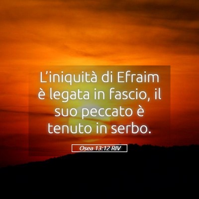 Picture 05 - Osea 13:12 RIV - L’iniquità di Efraim è legata in fascio, il - Bible Verse Picture