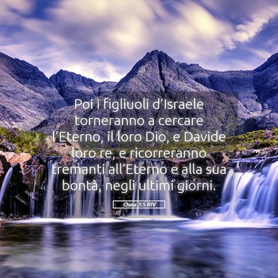 Picture 05 - Osea 3:5 RIV - Poi i figliuoli d’Israele torneranno a cercare - Bible Verse Picture